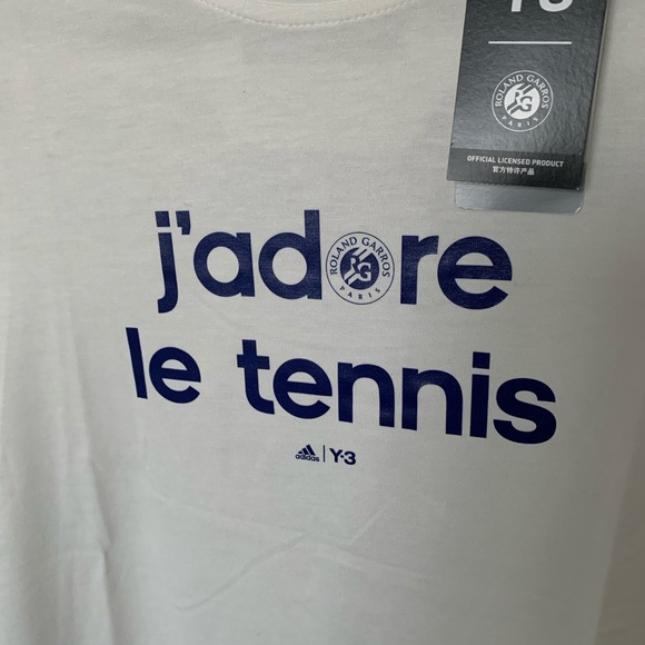 [NWT] Y3 Adidas Roland Garros logo tennis tee - Picture 3 of 6